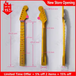 FOR FENDER STRAT ELECTRIC GUITAR NECK BRIGHT YELLOW CANADA IMPORTED MAPLE HANDLE