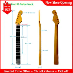 21 FRET GUITAR NECK FINGERBOARD CANADA MAPLE ROSEWOOD GLOSSY FOR FENDER STRAT
