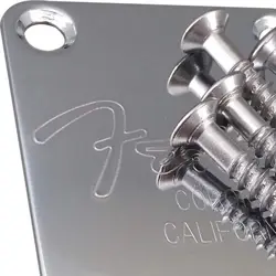 SILVER ENGRAVED CORONA CALIFORNIA METAL PLATED GUITAR HEAD NECK PLATE FIT FENDER