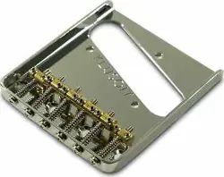 KLUSON STEEL BRIDGE FOR FENDER TELECASTER WITH 6 BRASS SADDLES CHROME
