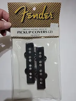GENUINE FENDER USA/AMERICAN REISSUE JAZZ J BASS PICKUP COVERS - BLACK, SET OF 2