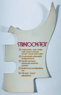1970S FENDER STRATOCASTER DEALER PICKGUARD STICKER
