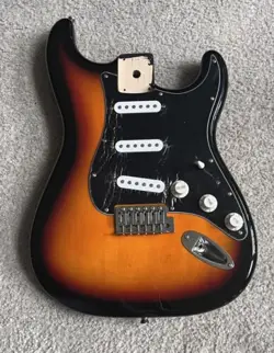 2000 60'S BURST FENDER STARCASTER STRATOCASTER LOADED BODY BLACK PICKGUARD