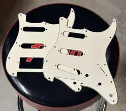 2 SQUIER BY FENDER STRATOCASTER HSS & SSS THREE PLY WHITE 60'S STYLE PICKGUARDS
