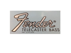 FENDER TELECASTER BASS SILVER METALLIC WATERSLIDE HEADSTOCK DECAL 2 PER LISTING