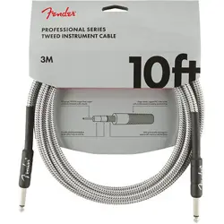 FENDER PROFESSIONAL SERIES INSTRUMENT CABLE 10' WHITE TWEED GUITAR BASS