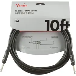 FENDER PROFESSIONAL SERIES INSTRUMENT CABLE BLACK 10FT S/S  3M GUITAR