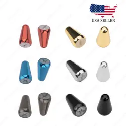 2 PCS GUITAR 3-5 WAY SWITCH METAL TIP CAP SWITCH KNOB FOR FENDER STRATOCASTER