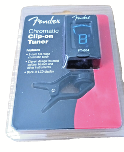 FENDER TUNER FT-004 CLIP-ON CHROMATIC BLACK FOR GUITAR BASS NEW