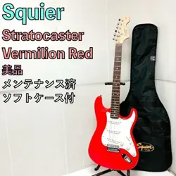 SQUIER BY FENDER AFFINITY SERIES STRATOCASTER ELECTRIC GUITAR VERMILION RED USED