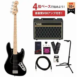 SQUIER BY FENDER AFFINITY SERIES JAZZ BASS BLACK,MAPLE ELECTRIC BASS BEGINNER SE