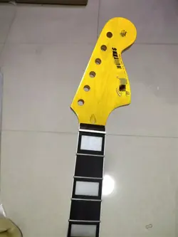 YELLOW 22 FRET MUSTANG ELECTRIC GUITAR NECK MAPLE ROSEWOOD FOR DIY FENDER PARTS