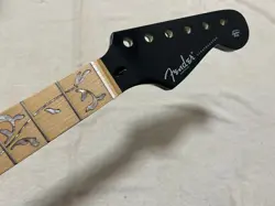 BLACK MAPLE 22 FRET STRAT ELECTRIC GUITAR NECK FOR DIY FENDER NECK TREE INLAY