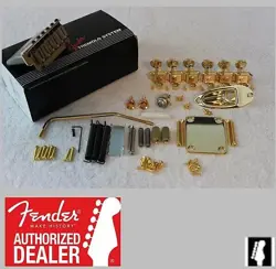 FENDER AMERICAN STD GOLD STRATOCASTER BODY HARDWARE SET W/ TUNERS 099-2050-200