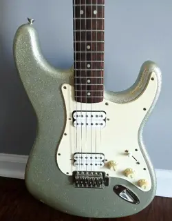 SQUIER BULLET BY FENDER, ELECTRIC GUITAR, RARE SILVER METALFLAKE COLOR