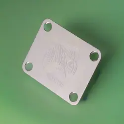 FENDER STRATOCASTER NECK PLATE DECOBOOM CREATURE NICKEL STEEL W/ SCREWS PLATED