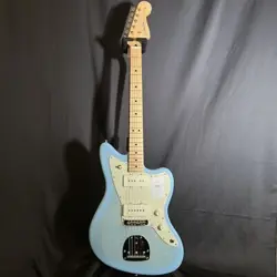 FENDER 2024 COLLECTION MIJ HYBRID II JAZZMASTER FLAME CELESTE BLUE