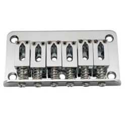 MUSICLILY CHROME 52.5MM FIXED HARDTAIL BRIDGE FOR 6 STRING FENDER STRAT GUITAR