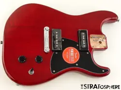 FENDER SQUIER PARANORMAL STRAT-O-SONIC LOADED BODY STRAT CRIMSON RED TRANSPARENT
