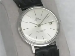 VINTAGE 34MM BUCHERER AUTOMATIC CHRONOMETER 25J STAINLESS WRISTWATCH, RUNNING!