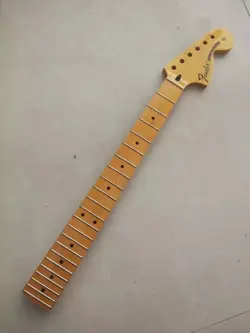 YELLOW 22 FRET STRAT ELECTRIC GUITAR NECK MAPLE FOR DIY FENDER REPLACE BIG HEAD