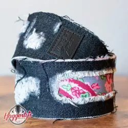 FENDER X WRANGLER RIPPED PAISLEY DENIM STRAP, BLACK