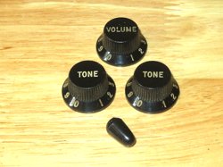 FENDER 1978 BLACK STRATOCASTER CONTROL KNOBS