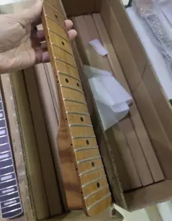 22 FRET STRAT ELECTRIC GUITAR NECK ROASTED FLAME MAPLE FOR DIY FENDERS REPLACE