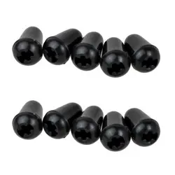 10PCS BLACK GUITAR 5 4 3 WAY SWITCH TIP CAP KNOB FOR FENDER STRAT PLASTICS