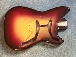 1963 FENDER MUSICMASTER DUO SONIC GUITAR BODY MAROON BURST