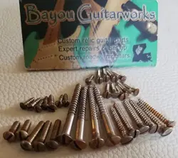 FENDER TELECASTER COMPLETE VINTAGE SLOT SCREW KIT AGED RELIC NICKEL