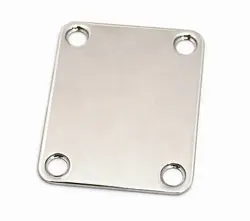 CHROME 4-BOLT NECK PLATE W/SCREWS FOR FENDER® STRAT/TELE/BASS ENP4-C