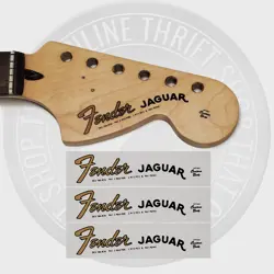 FENDER 60'S JAGUAR WATERSLIDE GUITAR HEADSTOCK DECALS (SET OF 3)