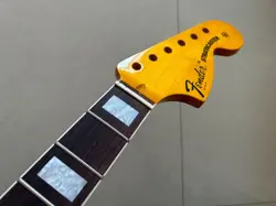 YELLOW 22 FRET GUITAR NECK MAPLE ROSEWOOD INLAY FOR DIY FENDER REPLACE BIG HEAD