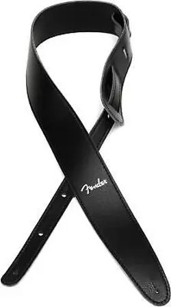 FENDER VEGAN LEATHER GUITAR STRAP - BLACK (2-PACK) BUNDLE