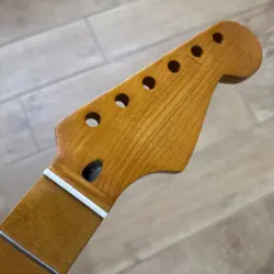 ROASTED MAPLE STAINLESS STRAT NECK NITRO SATIN FITS WARMOTH & FENDER SM02BS2