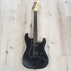 FENDER JIM ROOT STRATOCASTER GUITAR, EMG PICKUPS, EBONY FINGERBOARD, FLAT BLACK