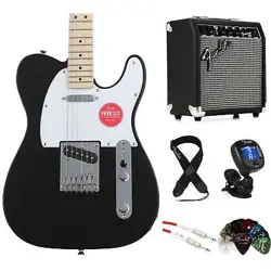 SQUIER SONIC TELECASTER ELECTRIC GUITAR AND FENDER AMP BUNDLE - BLACK