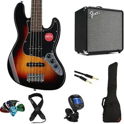 SQUIER AFFINITY SERIES JAZZ BASS V AND FENDER RUMBLE 25 AMP BUNDLE - 3-COLOR