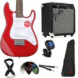 SQUIER MINI STRAT ELECTRIC GUITAR WITH FENDER FRONTMAN 10 AMP ESSENTIALS BUNDLE
