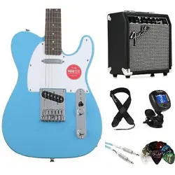 SQUIER SONIC TELECASTER ELECTRIC GUITAR AND FENDER AMP BUNDLE - CALIFORNIA BLUE