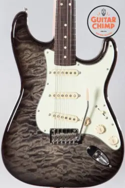 2018 FENDER FSR HYBRID 60S STRATOCASTER QUILT TOP TRANSPARENT BLACK