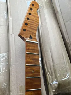 5A 22 FRET TIGER ROASTED FLAME MAPLE ELECTRIC GUITAR NECK FOR DIY FENDER TL PART