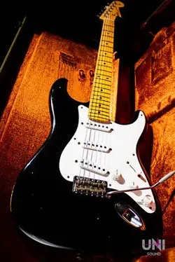 FENDER CUSTOM SHOP TEAM BUILT 1957 STRATOCASTER RELIC BLACK 2013 #GG4IO