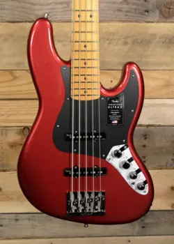 FENDER AMERICAN ULTRA II JAZZ BASS V SINISTER RED W/ CASE