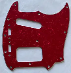 GUITAR PICKGUARD FOR FENDER KURT COBAIN MUSTANG STYLE,4 PLY RED PEARL