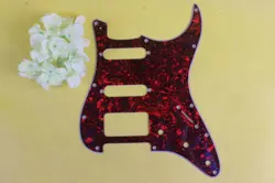 ELECTRIC GUITAR PICKGUARD FENDER STANDARD STRAT SCRATCH RED PEARL PLATE HSS NEW