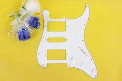 NEW ELECTRIC GUITAR PICKGUARD HSH FENDER STRAT SCRATCH WHITE PEARL PLATE