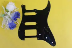 NEW ELECTRIC GUITAR PICKGUARD HSS STRAT SCRATCH STANDARD  FENDER BLACK PLATE