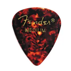 FENDER CLASSIC CELLULOID GUITAR PICKS, 351 SHAPE, TORTOISE SHELL, 12-PACK